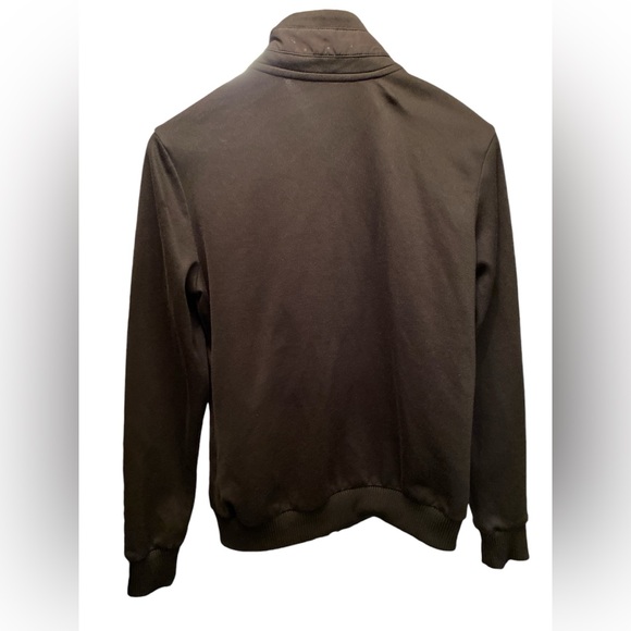 VGUC Adidas Track Warm Up Zip Up Jacket Triple Black All Over Logo Size Medium - Picture 3 of 6